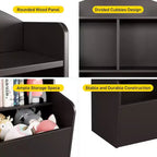 Meuble de rangement pour jouets et étagère à livres à 3 niveaux avec casiers, organisateur multi-étagères pour salle de jeux, chambre d'enfant, couloir, maternelle, marron foncé