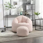 Fauteuil Poire TUYOHW avec Repose-pieds Rembourré, Fauteuil de Sol en Mousse capitonnée pour une Relaxation Totale, Ensemble Fauteuil Canapé Confortable pour Salon, Chambre