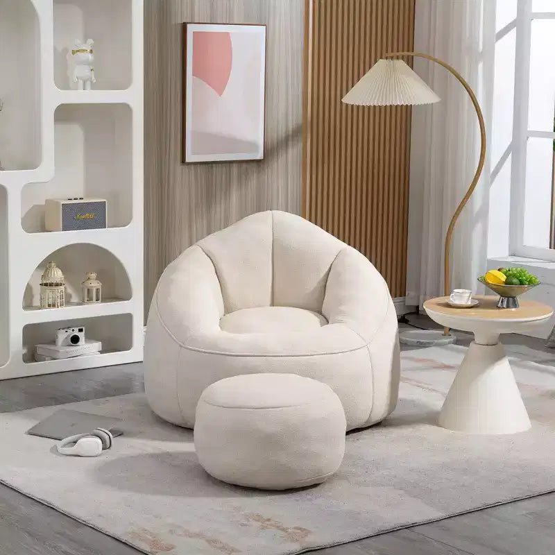 Fauteuil Poire TUYOHW avec Repose-pieds Rembourré, Fauteuil de Sol en Mousse capitonnée pour une Relaxation Totale, Ensemble Fauteuil Canapé Confortable pour Salon, Chambre