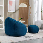 Fauteuil Poire TUYOHW avec Repose-pieds Rembourré, Fauteuil de Sol en Mousse capitonnée pour une Relaxation Totale, Ensemble Fauteuil Canapé Confortable pour Salon, Chambre