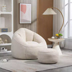 Fauteuil Poire TUYOHW avec Repose-pieds Rembourré, Fauteuil de Sol en Mousse capitonnée pour une Relaxation Totale, Ensemble Fauteuil Canapé Confortable pour Salon, Chambre