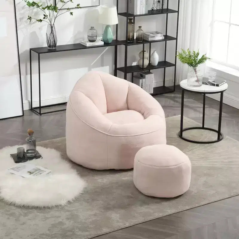 Fauteuil Poire TUYOHW avec Repose-pieds Rembourré, Fauteuil de Sol en Mousse capitonnée pour une Relaxation Totale, Ensemble Fauteuil Canapé Confortable pour Salon, Chambre
