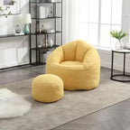 Fauteuil Poire TUYOHW avec Repose-pieds Rembourré, Fauteuil de Sol en Mousse capitonnée pour une Relaxation Totale, Ensemble Fauteuil Canapé Confortable pour Salon, Chambre