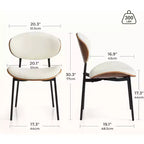 Sailvan, Ensemble de chaises de salle à manger modernes, Chaises de salle à manger rembourrées en cuir PU avec dossier aspect noyer