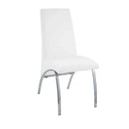 Chaise d'appoint Royal Hampton en métal tapissée de polyuréthane, lot de deux, blanc et argent