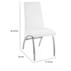 Chaise d'appoint Royal Hampton en métal tapissée de polyuréthane, lot de deux, blanc et argent