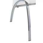 Chaise d'appoint Royal Hampton en métal tapissée de polyuréthane, lot de deux, blanc et argent