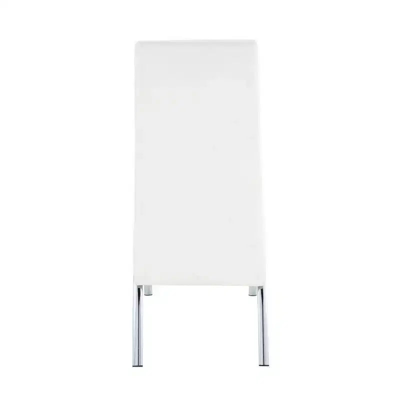 Chaise d'appoint Royal Hampton en métal tapissée de polyuréthane, lot de deux, blanc et argent
