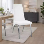 Chaise d'appoint Royal Hampton en métal tapissée de polyuréthane, lot de deux, blanc et argent