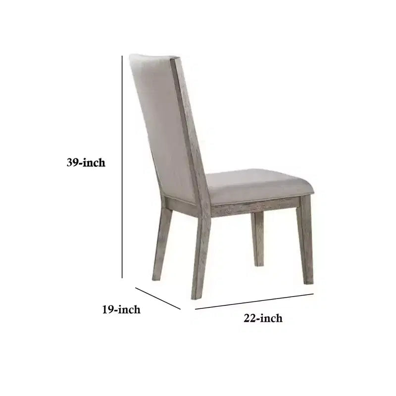 Chaises d'appoint en bois de style transitionnel Royal Hamton avec revêtement en tissu, ensemble de 2, chêne gris