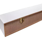 17.72 Étagère flottante blanche en bois avec supports invisibles, parfaite pour la décoration de salle de bain/chambre/cuisine ou pour exposer livres/plantes, installation facile.