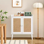 TUYOHW Meuble de rangement pour buffet, buffet de cuisine avec portes en rotin, bande de déflecteur de bureau, armoire console Credenza pour salle à manger, salon