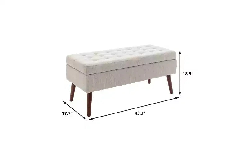 Banc de rangement rectangulaire, pouf rembourré pour salon, couloir, chambre à coucher, entrée, bout de lit,