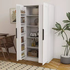 Garde-manger de cuisine de 160 cm, buffet autonome avec portes et étagères pour salon et salle à manger