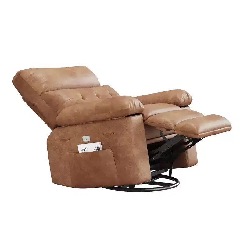 Fauteuil inclinable électrique pivotant à bascule avec massage, fauteuil de salon surdimensionné en cuir PU, fauteuil de canapé confortable, fauteuil inclinable électrique pour salon, chambre à coucher