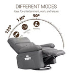 Fauteuil inclinable électrique pivotant à bascule avec massage, fauteuil de salon surdimensionné en cuir PU, fauteuil de canapé confortable, fauteuil inclinable électrique pour salon, chambre à coucher