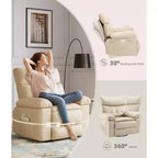 Fauteuil inclinable électrique pivotant à bascule avec massage, fauteuil de salon surdimensionné en cuir PU, fauteuil de canapé confortable, fauteuil inclinable électrique pour salon, chambre à coucher