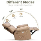 Fauteuil inclinable électrique pivotant à bascule avec massage, fauteuil de salon surdimensionné en cuir PU, fauteuil de canapé confortable, fauteuil inclinable électrique pour salon, chambre à coucher