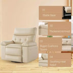 Fauteuil inclinable électrique pivotant à bascule avec massage, fauteuil de salon surdimensionné en cuir PU, fauteuil de canapé confortable, fauteuil inclinable électrique pour salon, chambre à coucher