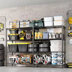 Étagère de rangement en fil métallique robuste à 5 niveaux, unité de rayonnage réglable pour garde-manger de cuisine, garage et usage commercial, organisateur autoportant large
