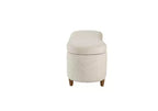 TUYOHW Banc de lit ottoman en boucle en peluche 48 avec rangement et pieds en bois, banc d'appoint pour salon et chambre à coucher, capacité de 400 lb