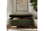 TUYOHW Banc de lit ottoman en boucle en peluche 48 avec rangement et pieds en bois, banc d'appoint pour salon et chambre à coucher, capacité de 400 lb