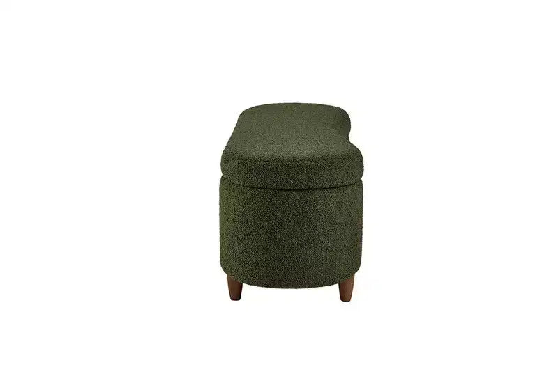 TUYOHW Banc de lit ottoman en boucle en peluche 48 avec rangement et pieds en bois, banc d'appoint pour salon et chambre à coucher, capacité de 400 lb