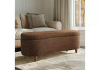 TUYOHW Banc de lit ottoman en boucle en peluche 48 avec rangement et pieds en bois, banc d'appoint pour salon et chambre à coucher, capacité de 400 lb