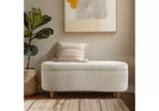 TUYOHW Banc de lit ottoman en boucle en peluche 48 avec rangement et pieds en bois, banc d'appoint pour salon et chambre à coucher, capacité de 400 lb
