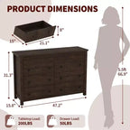 COZONY Commode 6/7 tiroirs, Commode en bois avec panneaux cannelés, Meuble de rangement pour salon ou chambre