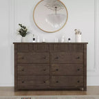 COZONY Commode 6/7 tiroirs, Commode en bois avec panneaux cannelés, Meuble de rangement pour salon ou chambre
