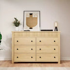 COZONY Commode 6/7 tiroirs, Commode en bois avec panneaux cannelés, Meuble de rangement pour salon ou chambre