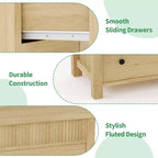 COZONY Commode 6/7 tiroirs, Commode en bois avec panneaux cannelés, Meuble de rangement pour salon ou chambre