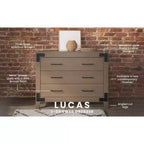 Commode 3 tiroirs Child Craft Lucas pour chambre de bébé ou d'enfant, grand espace de rangement, kit anti-basculement inclus pour éviter le renversement, finition non toxique et sans danger pour bébé