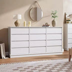 Commode à 5-12 tiroirs pour chambre, grande commode double avec tiroirs profonds et plateau large, haute commode en bois pour salon, couloir, chambre d'enfants