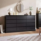 Commode à 5-12 tiroirs pour chambre, grande commode double avec tiroirs profonds et plateau large, haute commode en bois pour salon, couloir, chambre d'enfants