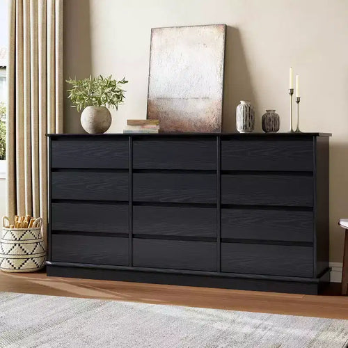 5-12 Drawer Dresser for Bedroom, Large Double Dresser with Deep Drawers & Wide Top, Tall Wood Chest for Living Room, Hallway, Kids Room