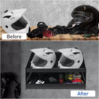 Porte-casque mural, support double casque en aluminium avec crochets pour suspendre des vêtements, organisateur de rangement pour casque pour garage et atelier