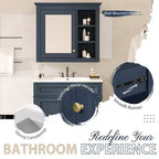 Meuble-lavabo de salle de bain de 76 cm avec lavabo, meuble de rangement de salle de bain avec tiroirs et miroir, armoire de toilette avec miroir