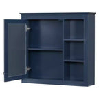 Meuble-lavabo de salle de bain de 76 cm avec lavabo, meuble de rangement de salle de bain avec tiroirs et miroir, armoire de toilette avec miroir