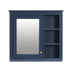 Meuble-lavabo de salle de bain de 76 cm avec lavabo, meuble de rangement de salle de bain avec tiroirs et miroir, armoire de toilette avec miroir