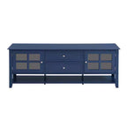 JVNOXK Meuble TV du milieu du siècle avec 2 portes vitrées et 2 tiroirs, meuble TV minimaliste pour téléviseurs jusqu'à 60", console robuste pour salon et chambre à coucher