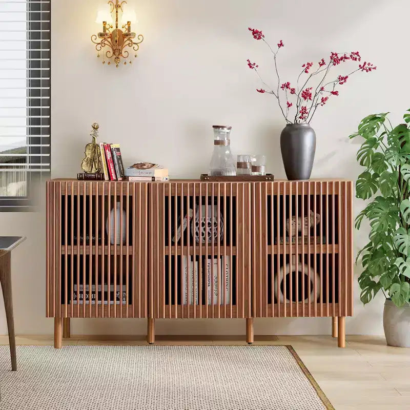 Buffet de rangement moderne Bestier avec étagères ouvertes pour salle à manger et entrée, grand organiseur de rangement pour salon