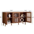Buffet de rangement moderne Bestier avec étagères ouvertes pour salle à manger et entrée, grand organiseur de rangement pour salon