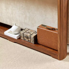 TUYOHW 70 Table Console, Table de Canapé Moderne à Ondes avec Étagère Ouverte, Table d'Appoint Étroite en Bois avec Plateau Épais pour Couloir, Entrée, Salon