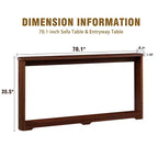 TUYOHW 70 Table Console, Table de Canapé Moderne à Ondes avec Étagère Ouverte, Table d'Appoint Étroite en Bois avec Plateau Épais pour Couloir, Entrée, Salon