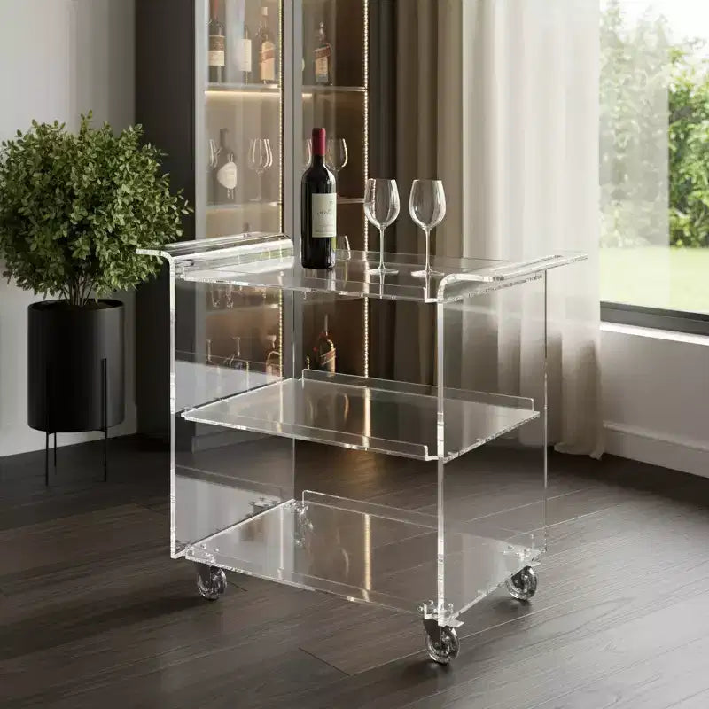 Chariot de bar roulant en acrylique transparent HomeRoots