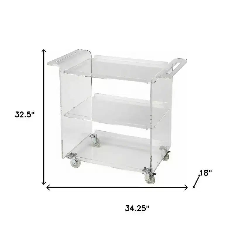 Chariot de bar roulant en acrylique transparent HomeRoots