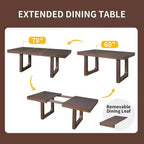 Ensemble de salle à manger MAYEERTY 7 pièces extensible, table rustique de 78" et 6 chaises