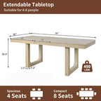 Ensemble de salle à manger MAYEERTY 7 pièces extensible, table rustique de 78" et 6 chaises